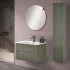 Mobiletto bagno sospeso cannettato 70 cm verde con specchiera  Bali