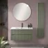 Mobile bagno sospeso cannettato 90 cm verde con specchio  Bali