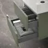 Mobiletto bagno sospeso cannettato 60 cm verde con lavabo  Bali
