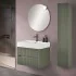 Mobile bagno sospeso cannettato 70 cm verde con specchio  Bali