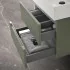 Mobile bagno sospeso cannettato 70 cm verde con specchio  Bali