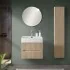 Mobile bagno sospeso cannettato 60 cm rovere chiaro con specchio Bali