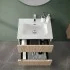 Mobiletto bagno sospeso cannettato 60 cm rovere chiaro con specchio  Bali