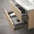 Mobile bagno sospeso cannettato 70 cm rovere chiaro con top Bali