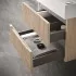 Mobile bagno sospeso cannettato 60 cm rovere chiaro con specchio Bali