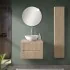 Mobile bagno sospeso cannettato 60 cm rovere chiaro con top e specchio  Bali