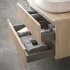 Mobile bagno sospeso cannettato 60 cm rovere chiaro con top e specchio  Bali