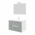 Mobile bagno sospeso 80 rovere bianco e tortora con lavabo e specchio  Iris