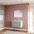 Mobile bagno sospeso 80 rovere bianco e tortora con lavabo e specchio  Iris
