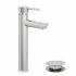 Miscelatore lavabo alto inox cromo lucido con piletta click-clack  York