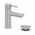 Miscelatore lavabo acciaio spazzolato con piletta click-clack  York 