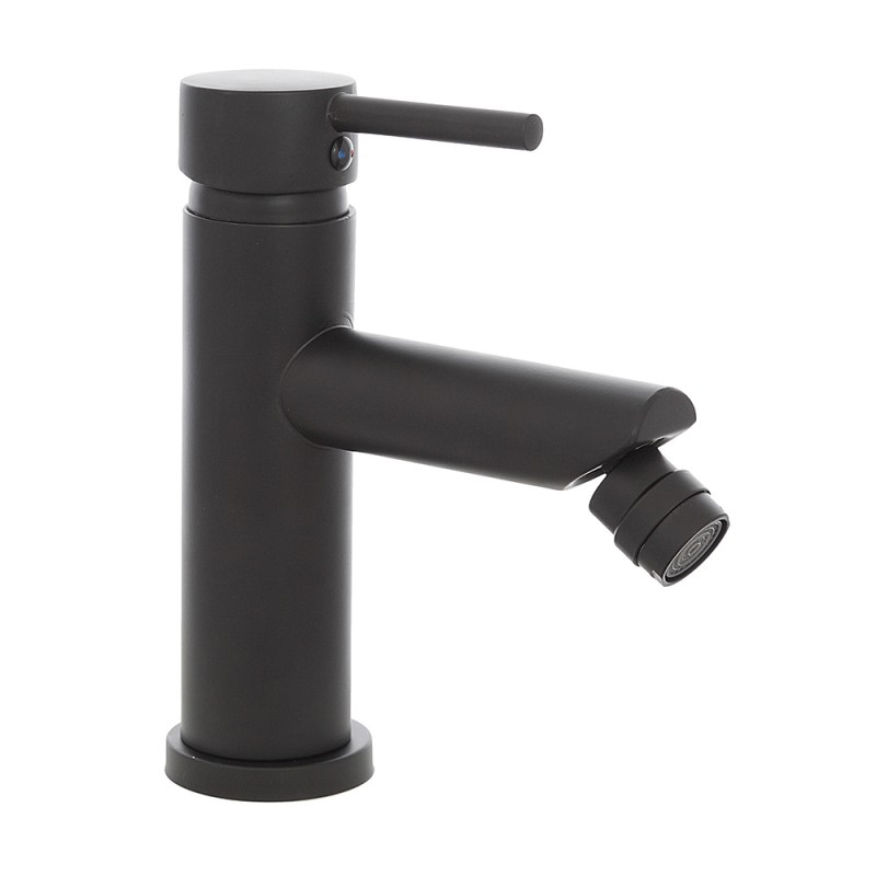 Miscelatore bidet nero opaco in acciaio con piletta click clack | York