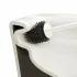 Scopino di ricambio per wc con setole in silicone grigio e manico bianco  