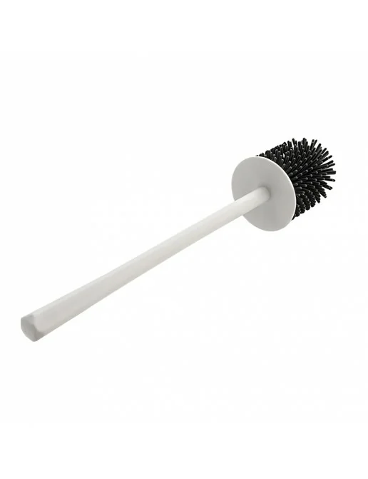 Scopino WC In Silicone Bianco Con Porta In Acciaio E Coperchio – Igienico, Antiruggine E Design Moderno