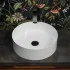 Lavabo da appoggio tondo 40 cm in acciaio inox bianco opaco  Goya
