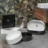Lavabo da appoggio tondo 40 cm in acciaio inox bianco opaco  Goya
