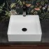 Lavabo da appoggio quadrato 45 cm in acciaio inox bianco opaco  Goya