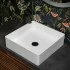 Lavabo da appoggio quadrato 45 cm in acciaio inox bianco opaco  Goya
