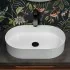 Lavabo da appoggio ovale 58x38 cm in acciaio inox bianco opaco  Goya