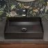 Lavabo da appoggio rettangolare 58x38 cm in acciaio inox nero opaco  Goya