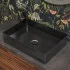 Lavabo da appoggio rettangolare 58x38 cm in acciaio inox nero opaco  Goya