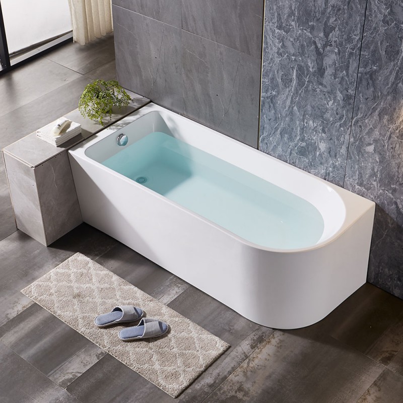 Vasca da bagno angolare lato destro 75x170 cm scarico incluso Corinne 