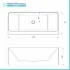 Vasca da bagno a parete 75x170 cm scarico incluso Kyla