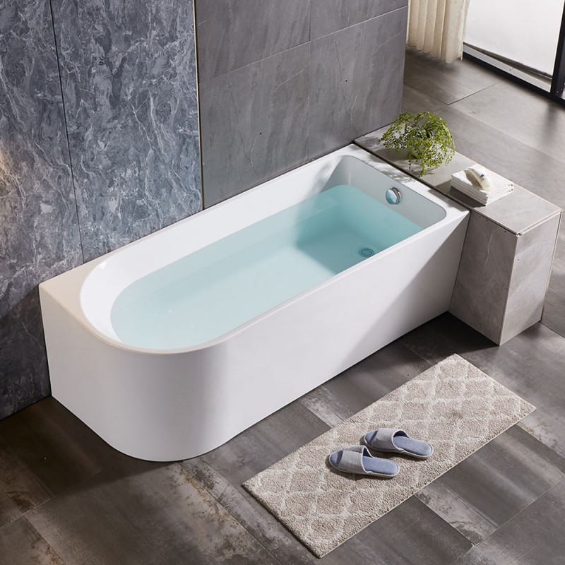 Vasca da bagno angolare lato sinistro 75x170 cm scarico incluso Corinne 