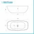 Vasca da bagno freestanding ovale 72,5x150 cm con scarico incluso Giada 