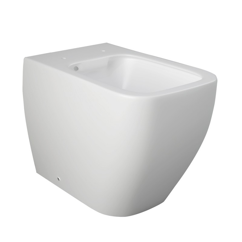 Wc filomuro bianco opaco senza brida Rak serie Metropolitan doppio scarico