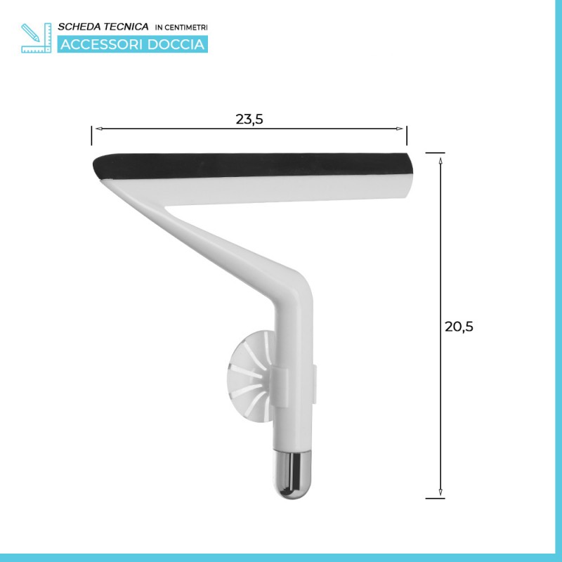 Tergivetro Doccia Spring - Spatola In Gomma Antigraffio Per Vetro | Manico Ergonomico Con Ventosa - Foto 12