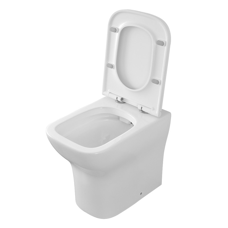 Coppia Sanitari Ceramica Filomuro - Vaso E Bidet Con Brida E Sedile Soft-close Mod. Roma - Design Moderno - Foto 4