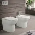 Wc filomuro bianco lucido senza brida con scarico multiplo  Plana