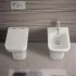 Wc filomuro bianco lucido senza brida con scarico multiplo  Plana