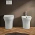 Wc filomuro senza brida bianco lucido con scarico universale  Itaca