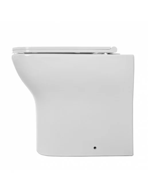 Coppia Sanitari Filo Muro Moderni - WC E Bidet Rimless, Con Copriwater Soft-close, Bianco Lucido