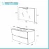 Mobile bagno sospeso 80 bianco lucido con lavabo e specchio LED  Eva