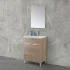 Mobile bagno a terra 60 cm rovere tropea con 2 ante lavabo e specchio  Martha