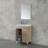 Mobile bagno a terra 60 cm rovere tropea con 2 ante lavabo e specchio  Martha