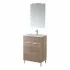 Mobile bagno a terra 60 cm rovere tropea con 2 ante lavabo e specchio  Martha
