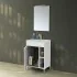 Mobile bagno a terra 60 cm bianco lucido con 1 anta lavabo e specchio  Martha