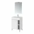 Mobile bagno a terra 60 cm bianco lucido con 1 anta lavabo e specchio  Martha