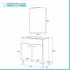 Mobile bagno a terra 60 cm bianco lucido con 2 ante lavabo e specchio  Martha
