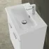 Mobile bagno a terra 60 cm bianco lucido con 2 ante lavabo e specchio  Martha