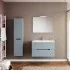 Pensile bagno sospeso rovere fumo e blu pastello H 140 ante soft-close Iris