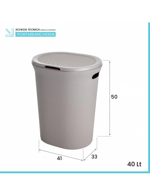Cestino portaoggetti in plastica con manici ritagliati - Piccolo