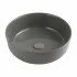 Lavabo da appoggio grigio cemento tondo 38,5 cm in ceramica  Zelos