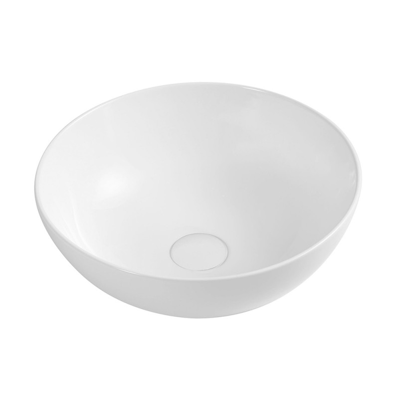 Lavabo da appoggio a ciotola 33 cm bianco lucido in ceramica | Espeon