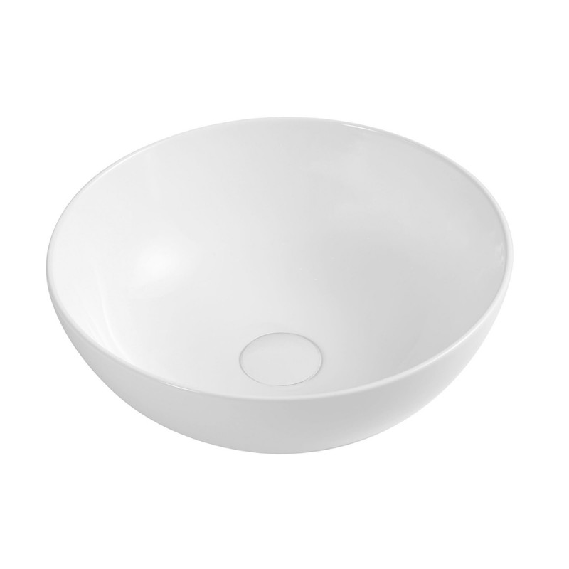 Lavabo da appoggio a ciotola 38,5 cm bianco lucido in ceramica | Espeon