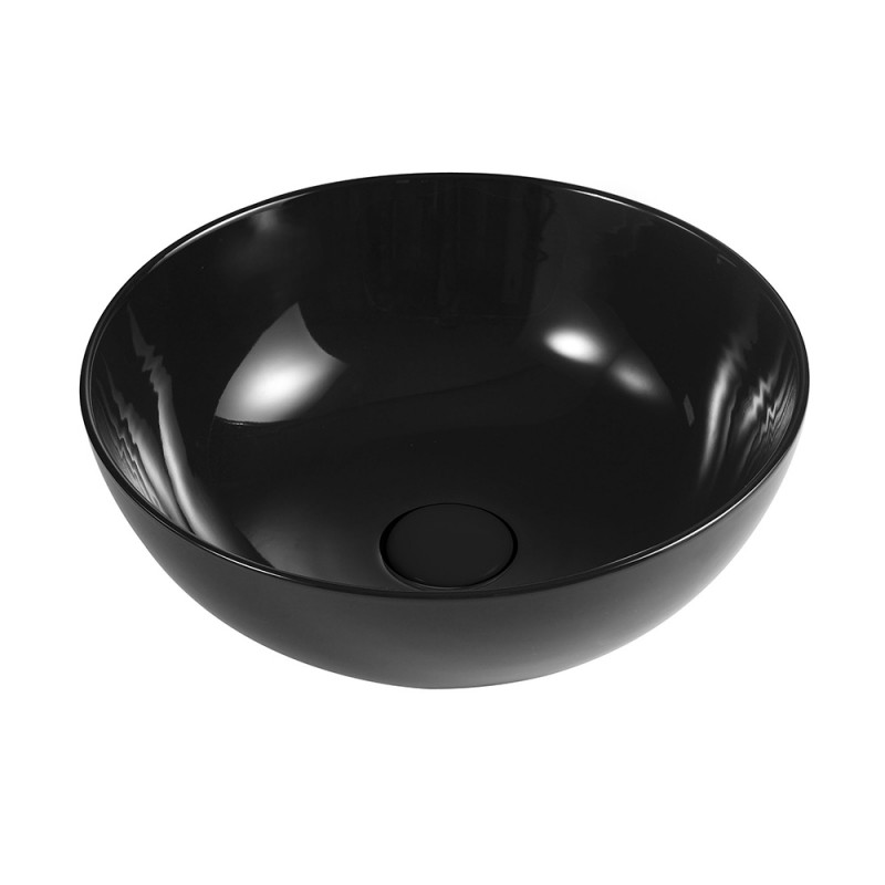 Lavabo da appoggio a ciotola 33 cm nero lucido in ceramica | Espeon
